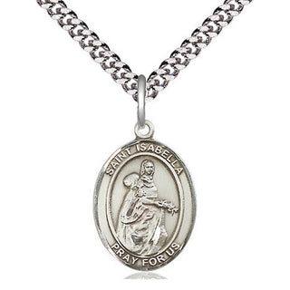 Sterling Silver Saint Isabella of Portugal Medal Religious Jewelry Engraved Catholic Saint Jewelry