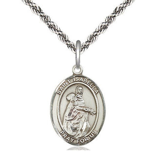 Sterling Silver Saint Isabella of Portugal Medal Religious Jewelry Engraved Catholic Saint Jewelry