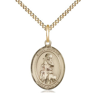14kt Gold Filled Saint Rachel Medal Religious Jewelry Engraved Catholic Saint Jewelry