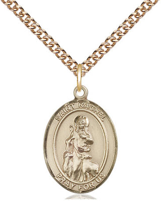 14kt Gold Filled Saint Rachel Medal Religious Jewelry Engraved Catholic Saint Jewelry