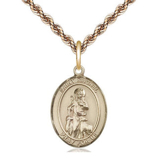 14kt Gold Filled Saint Rachel Medal Religious Jewelry Engraved Catholic Saint Jewelry