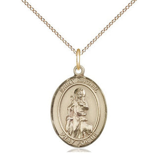 14kt Gold Saint Rachel Medal Engraved Catholic Saint Jewelry