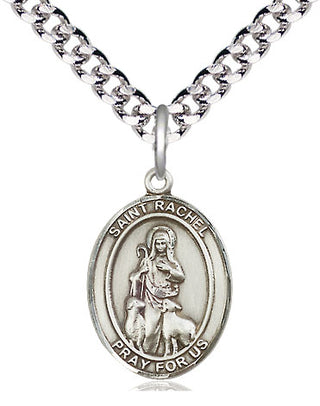 Pewter Saint Rachel Medal Religious Jewelry Engraved Catholic Saint Jewelry