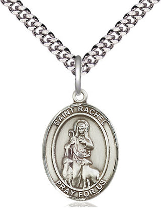 Pewter Saint Rachel Medal Religious Jewelry Engraved Catholic Saint Jewelry