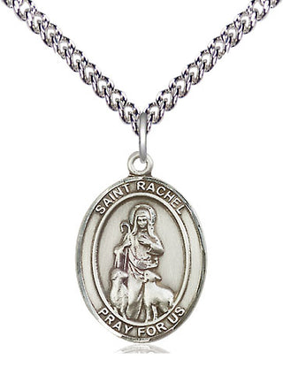 Sterling Silver Saint Rachel Medal Religious Jewelry Engraved Catholic Saint Jewelry