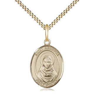 14kt Gold Filled Saint Rebecca Medal Religious Jewelry Engraved Catholic Saint Jewelry