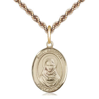 14kt Gold Filled Saint Rebecca Medal Religious Jewelry Engraved Catholic Saint Jewelry