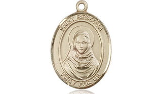 14kt Gold Saint Rebecca Medal Engraved Catholic Saint Jewelry