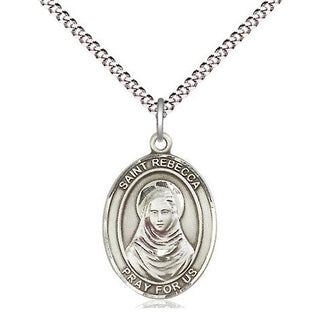 Pewter Saint Rebecca Medal Religious Jewelry Engraved Catholic Saint Jewelry