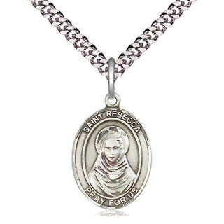 Pewter Saint Rebecca Medal Religious Jewelry Engraved Catholic Saint Jewelry