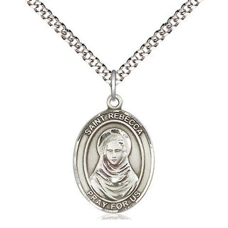 Pewter Saint Rebecca Medal Religious Jewelry Engraved Catholic Saint Jewelry