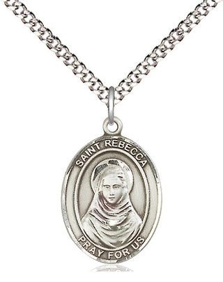 Sterling Silver Saint Rebecca Medal Religious Jewelry Engraved Catholic Saint Jewelry