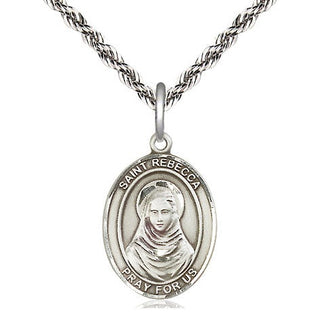 Sterling Silver Saint Rebecca Medal Religious Jewelry Engraved Catholic Saint Jewelry