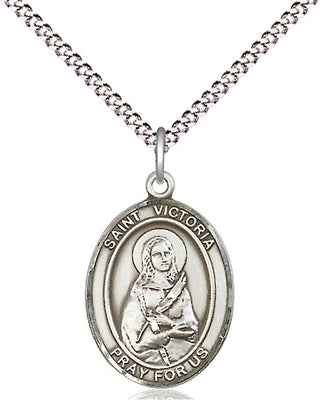 Pewter Saint Victoria Medal Religious Jewelry Engraved Catholic Saint Jewelry