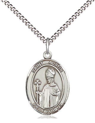 Pewter Saint Austin Medal Religious Jewelry Engraved Catholic Saint Jewelry