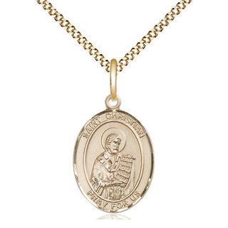 14kt Gold Filled Saint Christian Demosthenes Medal Religious Jewelry Engraved Catholic Saint Jewelry