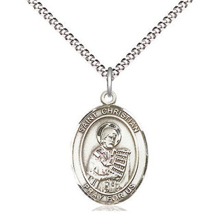 Pewter Saint Christian Demosthenes Medal Religious Jewelry Engraved Catholic Saint Jewelry