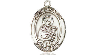 Sterling Silver Saint Christian Demosthenes Medal Religious Jewelry Engraved Catholic Saint Jewelry