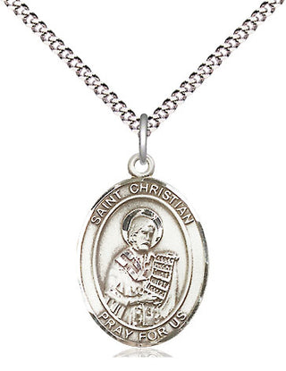 Sterling Silver Saint Christian Demosthenes Medal Religious Jewelry Engraved Catholic Saint Jewelry