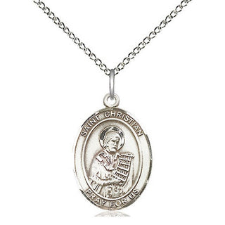 Sterling Silver Saint Christian Demosthenes Medal Religious Jewelry Engraved Catholic Saint Jewelry