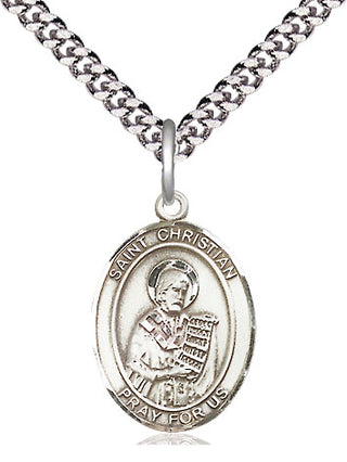 Sterling Silver Saint Christian Demosthenes Medal Religious Jewelry Engraved Catholic Saint Jewelry