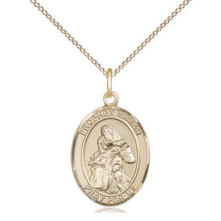14kt Gold Filled Saint Isaiah Medal Religious Jewelry Engraved Catholic Saint Jewelry