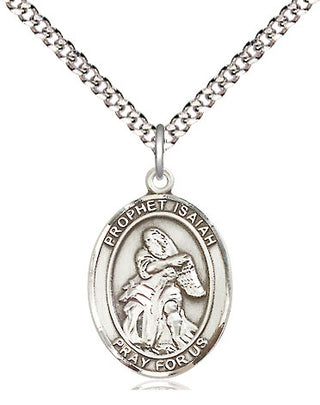Pewter Saint Isaiah Medal Religious Jewelry Engraved Catholic Saint Jewelry
