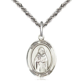 Sterling Silver Saint Samuel Medal Religious Jewelry Engraved Catholic Saint Jewelry