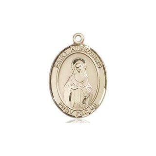 14kt Gold Filled Saint Hildegard von Bingen Medal Engraved Catholic Saint Jewelry