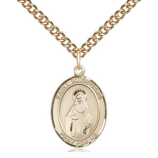 14kt Gold Saint Hildegard von Bingen Medal Engraved Catholic Saint Jewelry