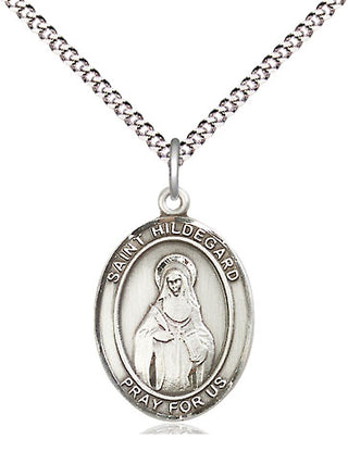 Pewter Saint Hildegard von Bingen Medal Religious Jewelry Engraved Catholic Saint Jewelry