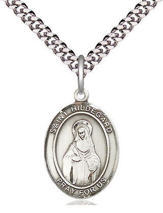 Pewter Saint Hildegard von Bingen Medal Religious Jewelry Engraved Catholic Saint Jewelry