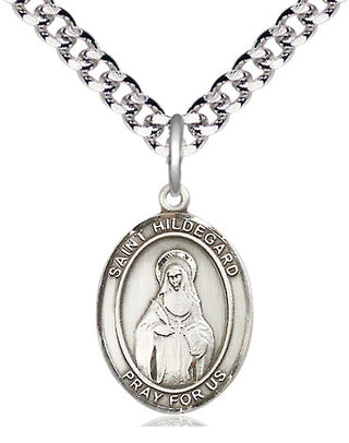 Pewter Saint Hildegard von Bingen Medal Religious Jewelry Engraved Catholic Saint Jewelry