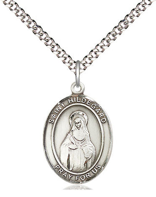 Pewter Saint Hildegard von Bingen Medal Religious Jewelry Engraved Catholic Saint Jewelry