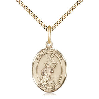 14kt Gold Filled Saint Tarcisius Medal Religious Jewelry Engraved Catholic Saint Jewelry