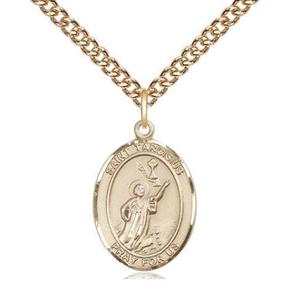 14kt Gold Filled Saint Tarcisius Medal Religious Jewelry Engraved Catholic Saint Jewelry