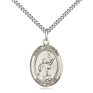 Pewter Saint Tarcisius Medal Religious Jewelry Engraved Catholic Saint Jewelry