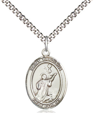 Sterling Silver Saint Tarcisius Medal Religious Jewelry Engraved Catholic Saint Jewelry