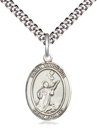 Sterling Silver Saint Tarcisius Medal Religious Jewelry Engraved Catholic Saint Jewelry