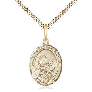 14kt Gold Filled Saint Bernard of Montjoux Medal Religious Jewelry Engraved Catholic Saint Jewelry