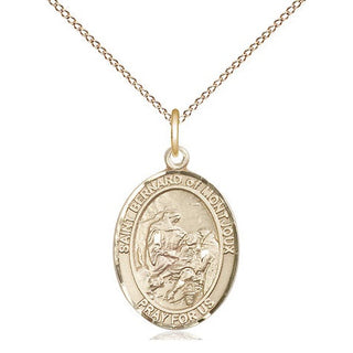 14kt Gold Filled Saint Bernard of Montjoux Medal Religious Jewelry Engraved Catholic Saint Jewelry