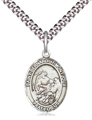 Pewter Saint Bernard of Montjoux Medal Religious Jewelry Engraved Catholic Saint Jewelry
