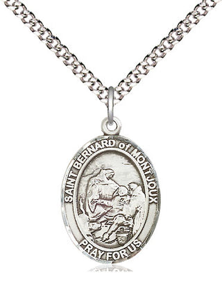 Pewter Saint Bernard of Montjoux Medal Religious Jewelry Engraved Catholic Saint Jewelry