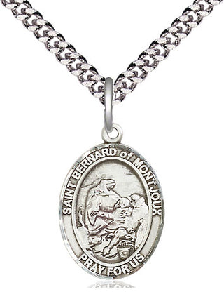 Sterling Silver Saint Bernard of Montjoux Medal Religious Jewelry Engraved Catholic Saint Jewelry