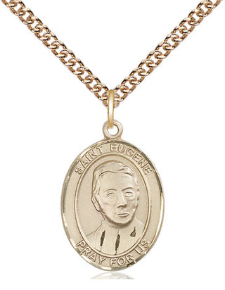 14kt Gold Filled Saint Eugene de Mazenod Medal Religious Jewelry Engraved Catholic Saint Jewelry