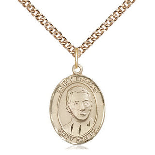 14kt Gold Saint Eugene de Mazenod Medal Engraved Catholic Saint Jewelry
