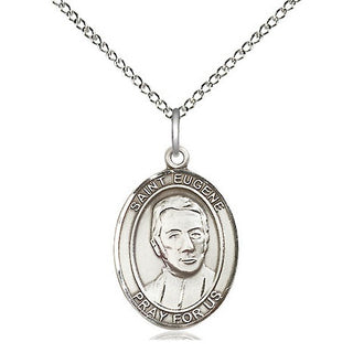Sterling Silver Saint Eugene de Mazenod Medal Religious Jewelry Engraved Catholic Saint Jewelry