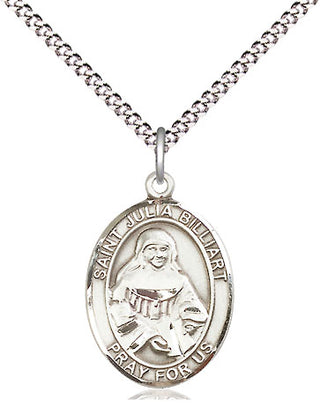 Pewter Saint Julia Billiart Medal Religious Jewelry Engraved Catholic Saint Jewelry