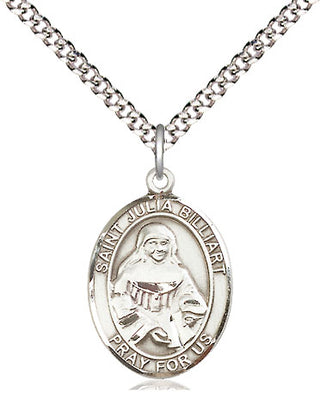 Pewter Saint Julia Billiart Medal Religious Jewelry Engraved Catholic Saint Jewelry