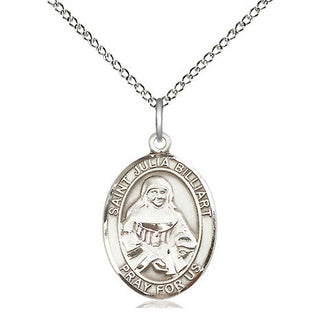 Sterling Silver Saint Julia Billiart Medal Religious Jewelry Engraved Catholic Saint Jewelry
